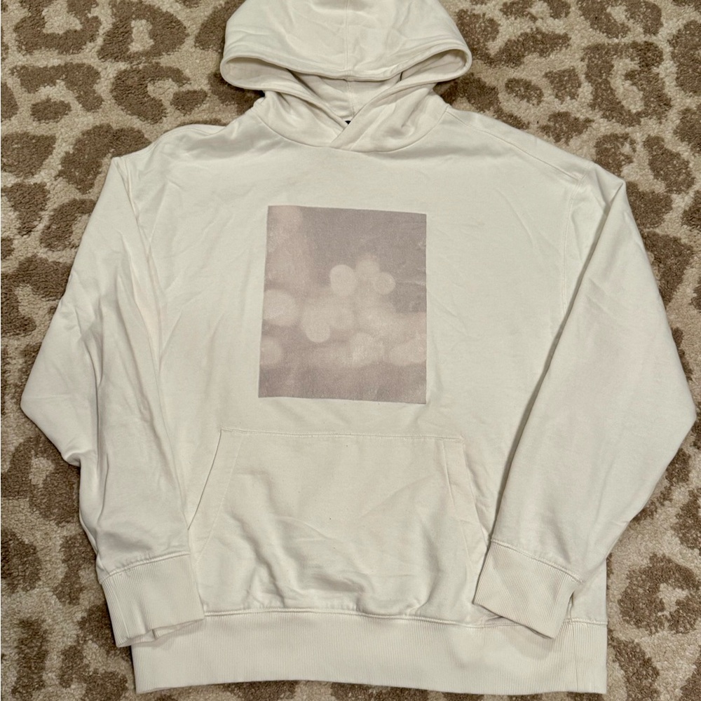 Vintage Express White Hooded Sweatshirt